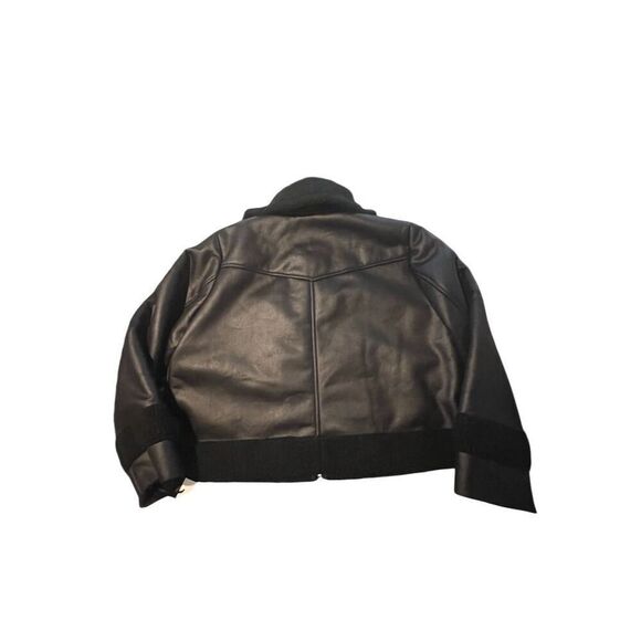 DKNY Women's Black Faux Suede Sherpa Lined Moto Jacket Size 1X - Picture 5 of 10
